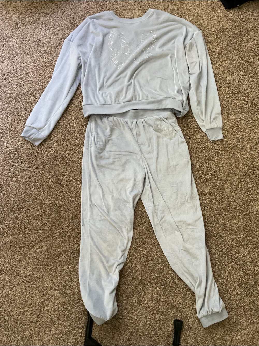 Grayson Threads Light Gray Plush PJ Set for Girls